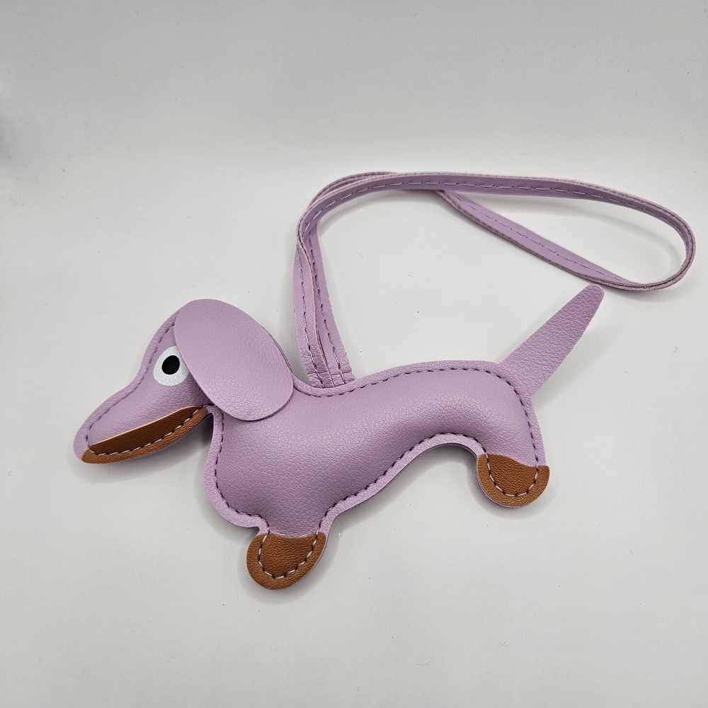 Cute Purple Dog-Shaped Bag Charm